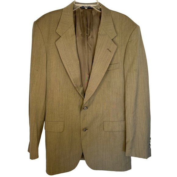 Roundtree & Yorke Men's Blazer 40L 34W Light Brown 100% Wool - Picture 1 of 8